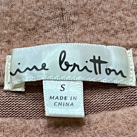 Nine Britton Colorblock Pullover Sweater Small Brown Navy Cream - Picture 2 of 4